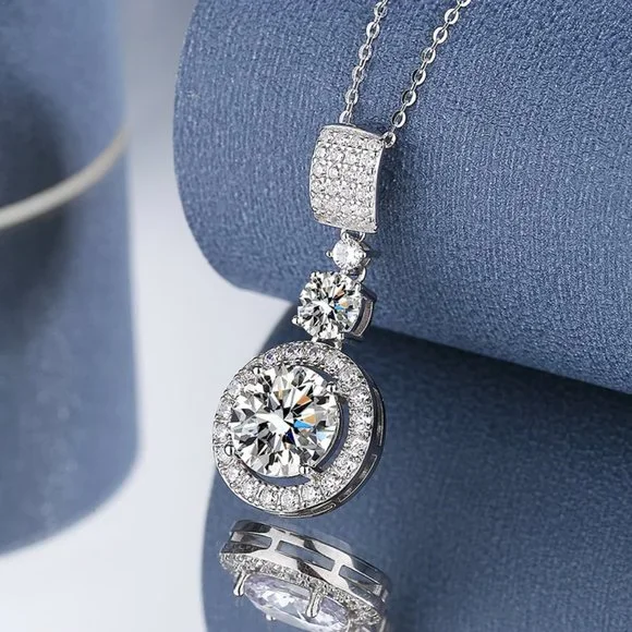 Certified 6ct. t.w. Moissanite Diamond Necklace NEW - Picture 9 of 17